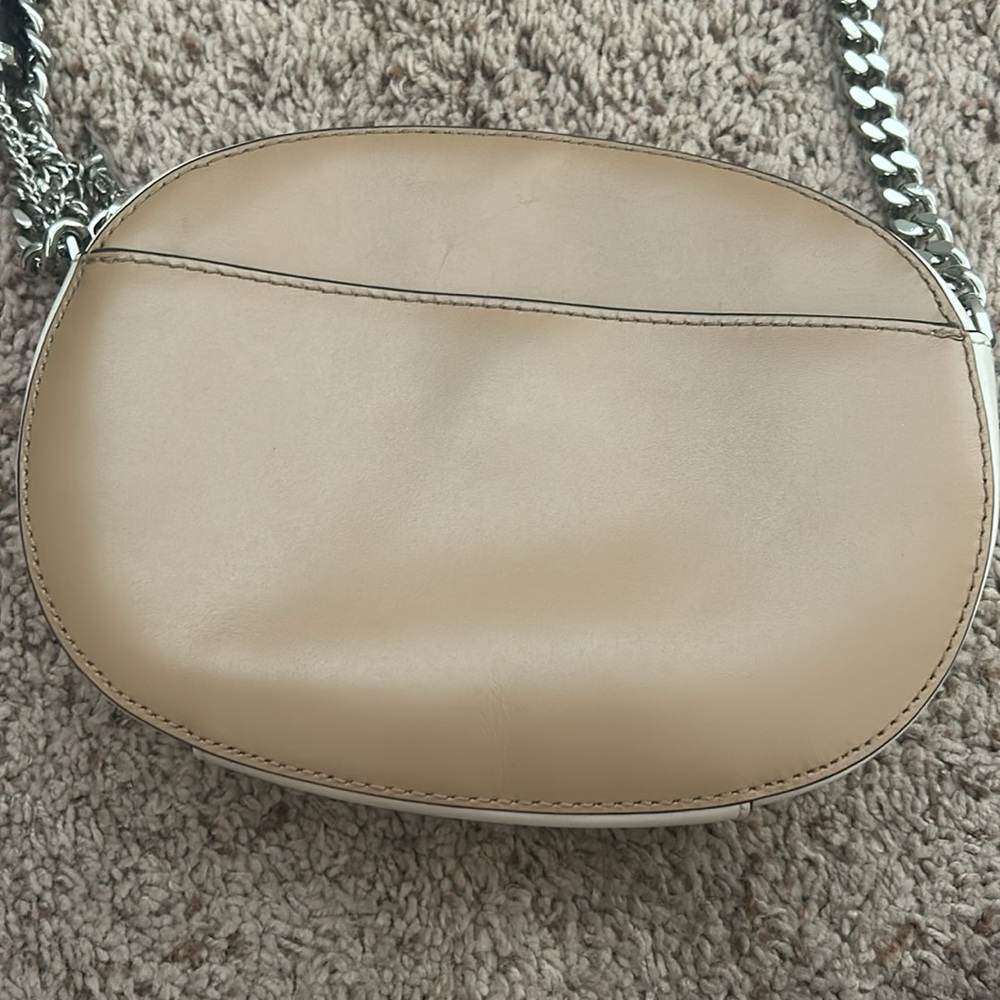 Lightly used tan, black and cream Michael Kors shoulder bag with silver accents - Picture 5 of 8